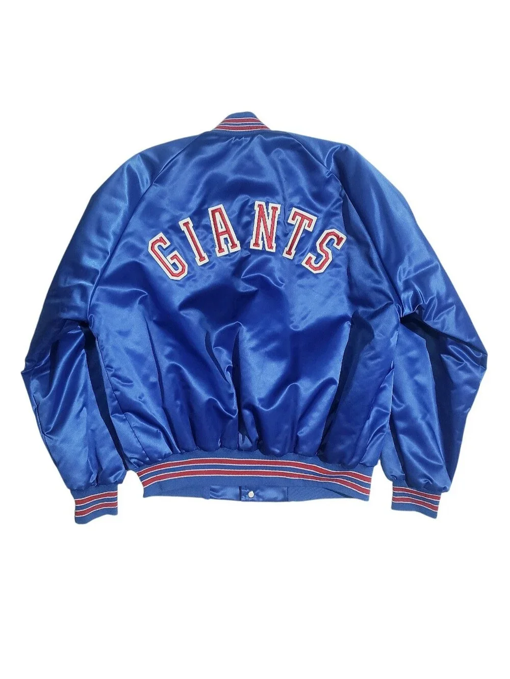 Vintage 1990 Chalk Line Mens NFL NY Giants Bomber Jacket Spellout Back Size XL